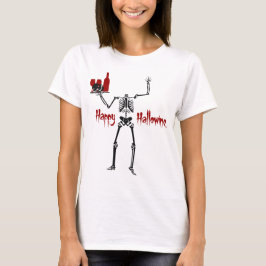 Camiseta Felíz Skeleton sin cabeza de Hallowine
