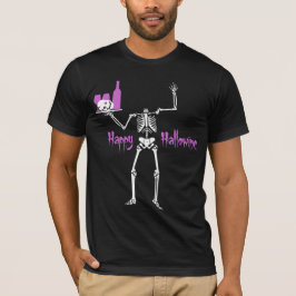 Camiseta Felíz Skeleton sin cabeza de Hallowine