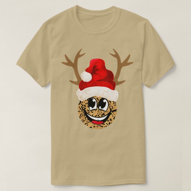 Camiseta Feliz sonrisa con Navidades de Gorras de renos de  (Diseño del anverso)