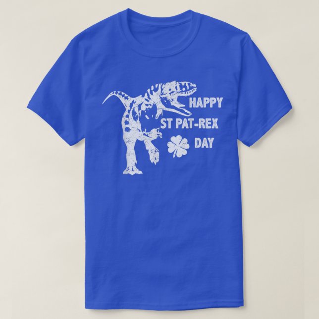 Camiseta FELIZ ST PATREX DAY Funny TRe Dinosaur St Patrick (Diseño del anverso)