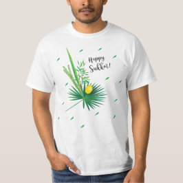 Camiseta Feliz Sukkot Lulav y diseño de color de agua