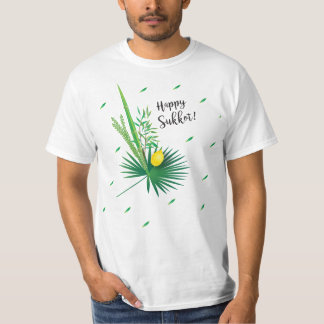 Camiseta Feliz Sukkot Lulav y diseño de color de agua