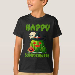 Camiseta Feliz Summerween Sandía de verano Jack-o-lantern