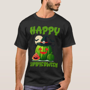 Camiseta Feliz Summerween Sandía Jack-o-lantern de verano