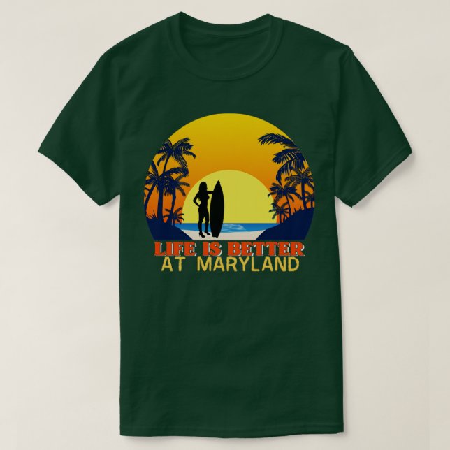 Camiseta Feliz surf en Maryland (Diseño del anverso)