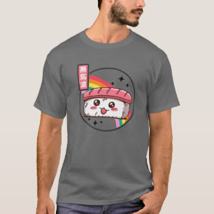 Camiseta Feliz sushi arco iris retro Japón estilo Otaku vap