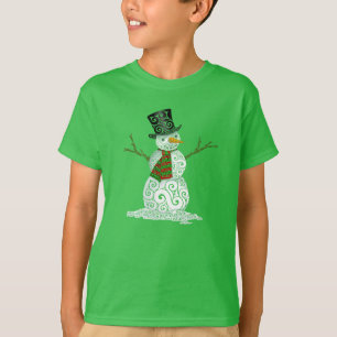 Camiseta Feliz Swirly Snowman