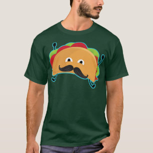 Camiseta Feliz Taco con Mustache Para Los Amantes De La Com