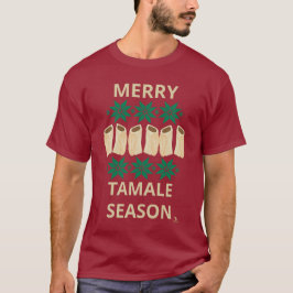 Camiseta Feliz Tamale Season Cheek Holiday Estilo sencillo