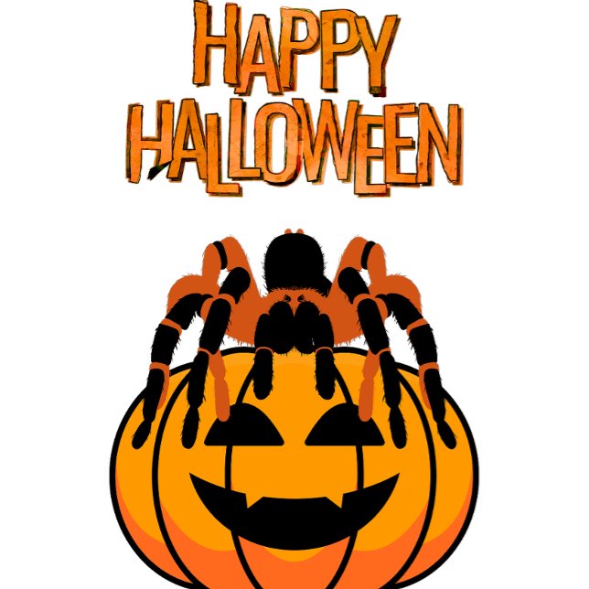 Camiseta Feliz Tarantula de Halloween sobre una calabaza (Subido por el creador)