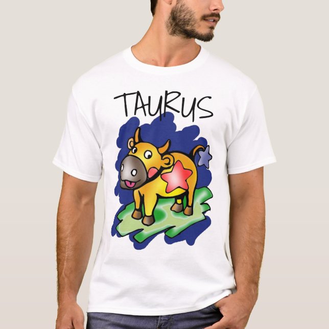 Camiseta Feliz Taurus Blue con el Personalizado Estrella Ro (Anverso)