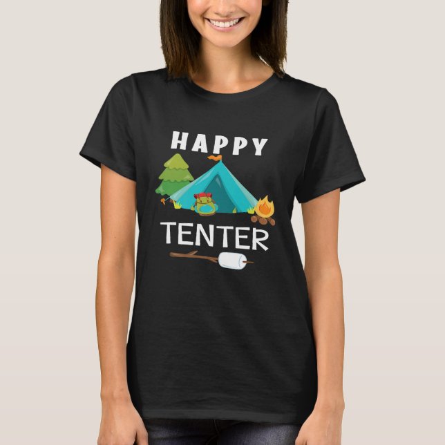 Camiseta Feliz Tenter Cute Camper Divertido Camping Tenting (Anverso)