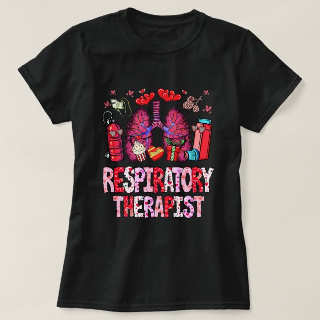 Camiseta Feliz Terapia Respiratoria de San Valentín RT Vale (Diseño del anverso)