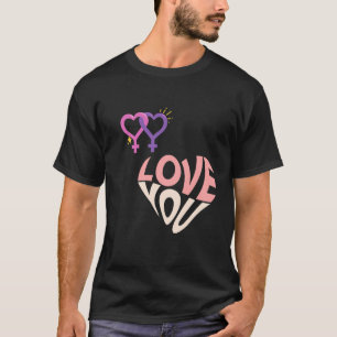 Camiseta Feliz texto con forma de Día de San Valentín