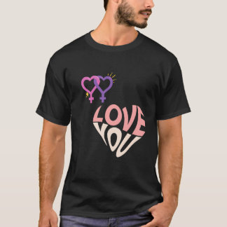 Camiseta Feliz texto con forma de Día de San Valentín