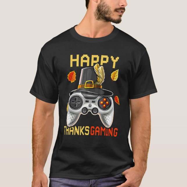 Camiseta Feliz Thanksgame Cute Video Game Controller (Anverso)