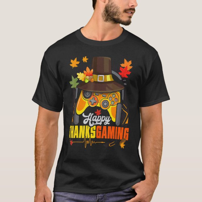 Camiseta Feliz Thanksgame Cute Video Game Controller (Anverso)