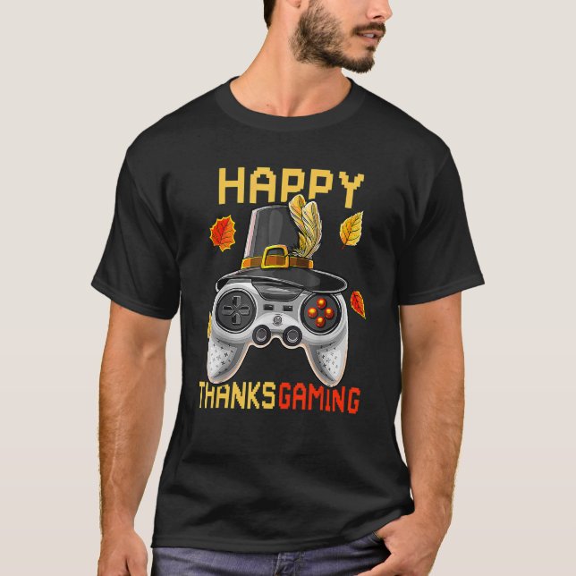 Camiseta Feliz Thanksgame Cute Video Game Controller (Anverso)
