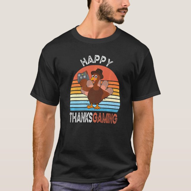 Camiseta Feliz Thanksgame Cute Video Game Controller (Anverso)