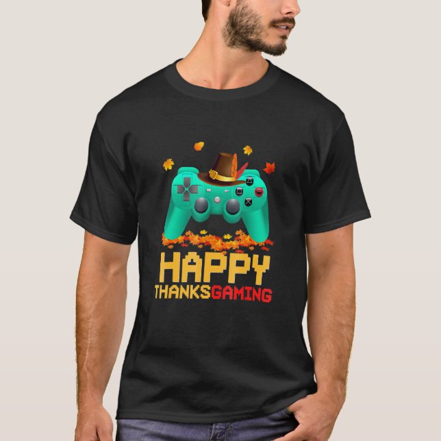 Camiseta Feliz Thanksgi, controlador de videojuegos de Than (Anverso)