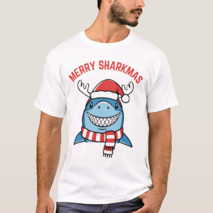 Camiseta Feliz tiburón navidad divertida navidad tiburón