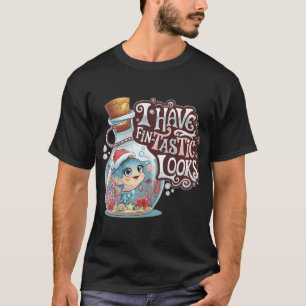 Camiseta Feliz tiburón Navidad divertido tiburón Santa Clau