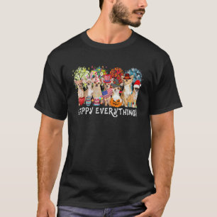 Camiseta Feliz Todo El Año De Las Estaciones De Perro Chihu