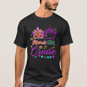 Camiseta Feliz traje de Fiesta de cruceros Mardi Gras Mask
