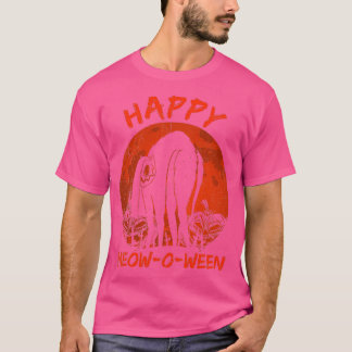 Camiseta Feliz Trick O Trato A Gato De Meoween Halloween