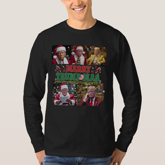 Camiseta Feliz Trumpmas Gracioso Santa Trump Feliz Navidad (Anverso)