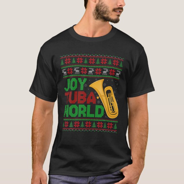 Camiseta Feliz Tuba World Music Lover Xmas Tuba Feo Christi (Anverso)