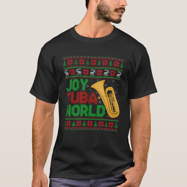 Camiseta Feliz Tuba World Music Lover Xmas Tuba Feo Christi (Anverso)