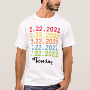 Camiseta Feliz Twosday Twinning Twosday 2-22-22 de febrero