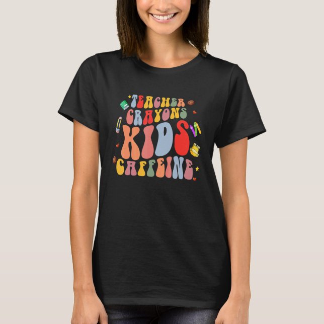 Camiseta Feliz último día de clases: Crayons Kids Caf (Anverso)