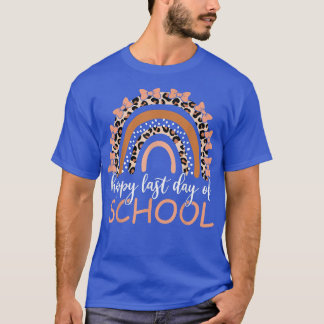 Camiseta Feliz último día de clases Leopardo Boho Rainbow H