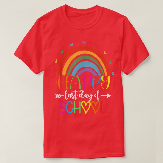 Camiseta Feliz último día de clases Maestro Estudiante Grad (Diseño del anverso)