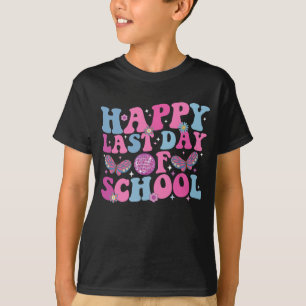 Camiseta Feliz Último Día De Colegio Bola De Disco Retro Di