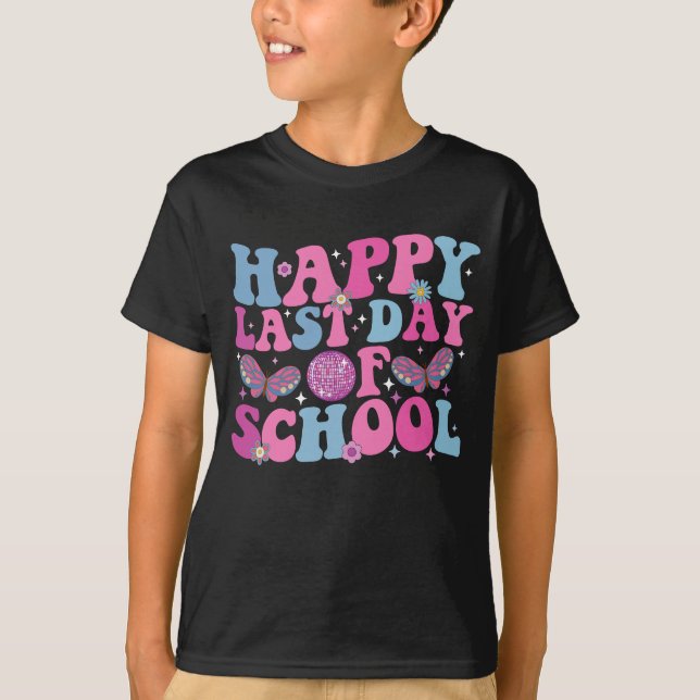 Camiseta Feliz Último Día De Colegio Bola De Disco Retro Di (Anverso)