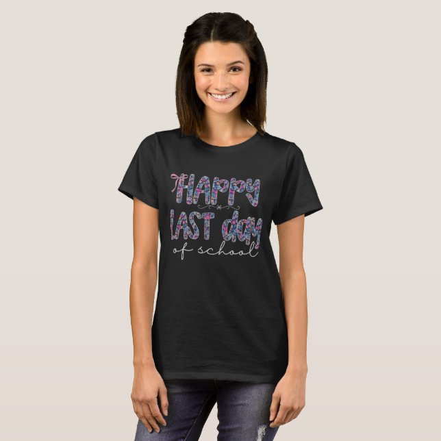 Camiseta Feliz Último Día De Colegio Profesor Retro (Anverso completo)
