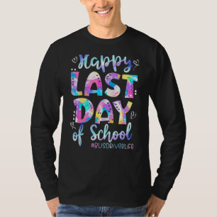 Camiseta Feliz Último Día De Conductor De Autobuses Escolar
