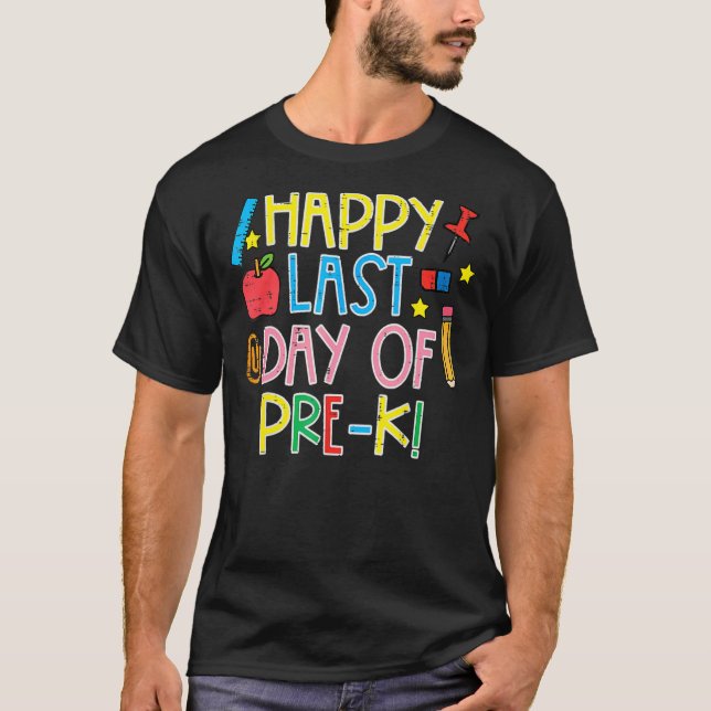 Camiseta Feliz último día de educación preescolar a los niñ (Anverso)