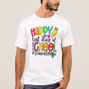 Camiseta Feliz Último Día De Enfermería Escolar De Verano