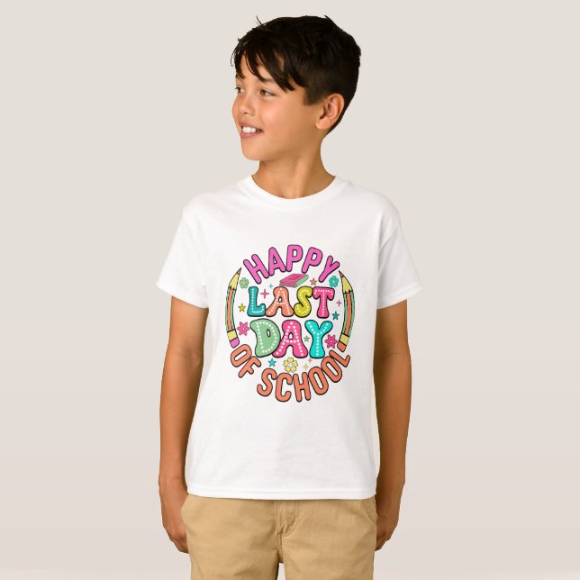 Camiseta Feliz Último Día de Escuela (Anverso completo)