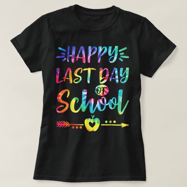 Camiseta Feliz último día de escuela a estudiantes y profes (Diseño del anverso)