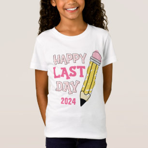Camiseta Feliz Último Día de Escuela Autógrafo Rosa