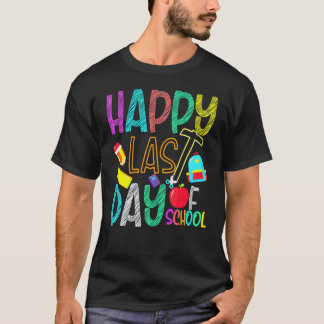 Camiseta Feliz último día de escuela  Estudiantes y maestro