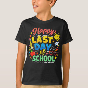Camiseta Feliz último día de escuela Hola verano Niños Niña