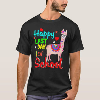 Camiseta Feliz último día de escuela Llama estudiantes y en