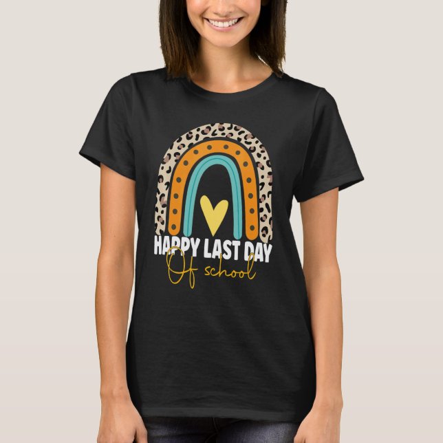 Camiseta Feliz último día de escuela maestro estudiante gra (Anverso)