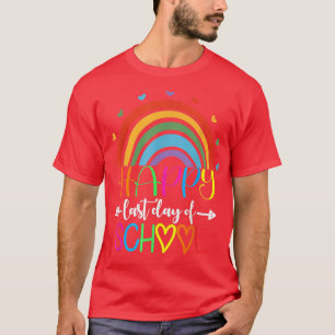 Camiseta Feliz Último Día de Escuela Maestro Estudiante Gra